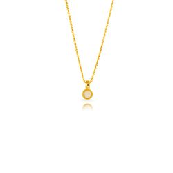 Colgante Plata Dorada 6mm COM0160DOOP Sol Mineral Ópalo