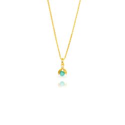 Colgante Plata Dorada 7mm COM0162DOAZ Mariquita Mineral Amazonita