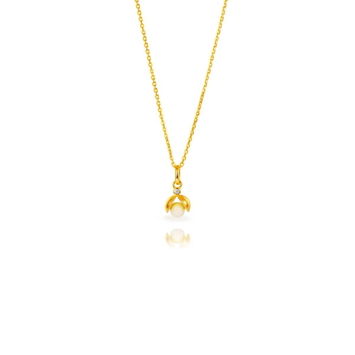 Colgante Plata Dorada 7mm COM0162DOOP Mariquita Mineral Ópalo