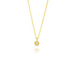 Colgante Plata Dorada 8mm COZ0383DO Flor Circonita