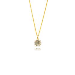 Colgante Plata Dorada 9,5mm COM0161DOLA Escarabajo Mineral Labradorita