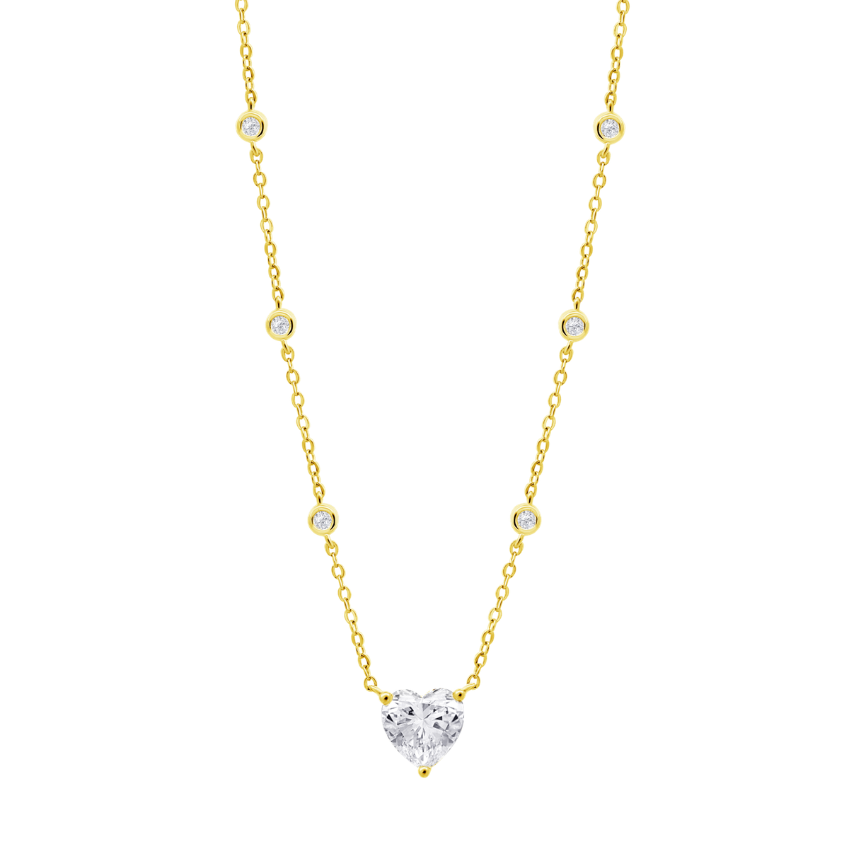 Colgante Plata Dorada Lotus LP3648-1/2 Corazón Circonita