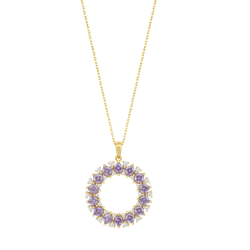 Colgante Plata Dorada Lotus LP3838-1/2 Aro Circonitas Purpuras