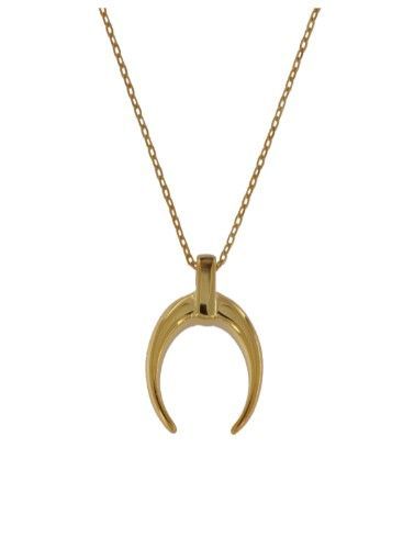 Colgante Plata Dorada Mujer PGAR806/C Media Luna En Brillo