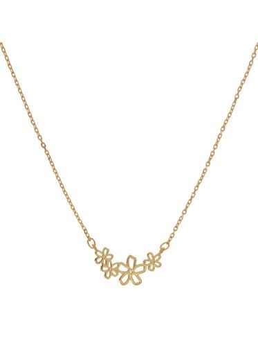 Colgante Plata Dorada Mujer PGAR837/C Flores En Brillo