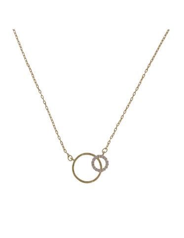 Colgante Plata Dorada Mujer PGAR838/C Aros Unidos Circonitas