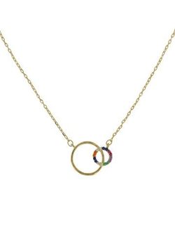 Colgante Plata Dorada Mujer PGAR844/C Aros Circonitas Multicolor