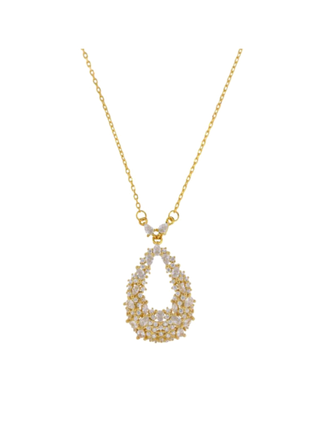 Colgante Plata Dorada Mujer PSET155/3C Gota Circonitas