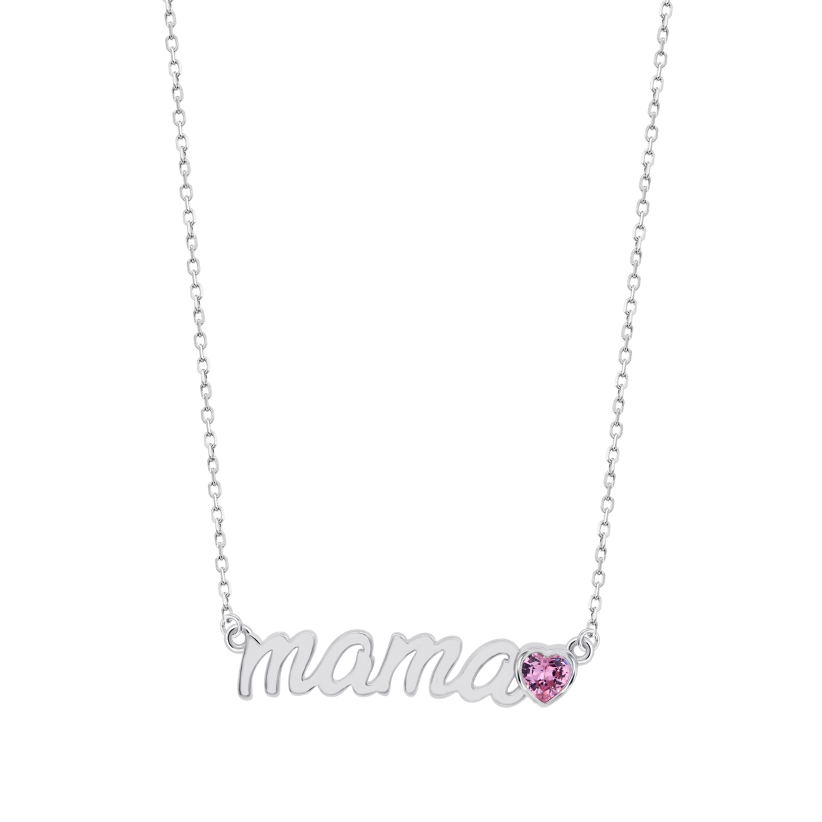 Colgante Plata Lotus LP1808-1/3 Palabra MAMÁ Corazón Circonita Morada
