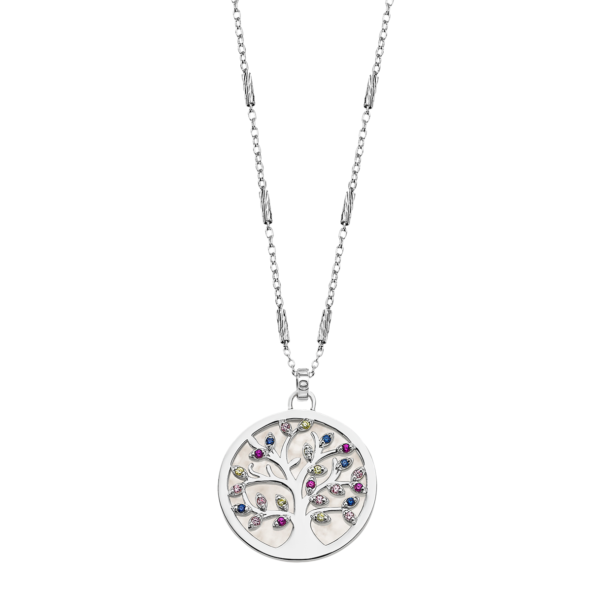 Colgante Plata Lotus LP1889-1/1 Árbol De La Vida Circonitas Multicolor