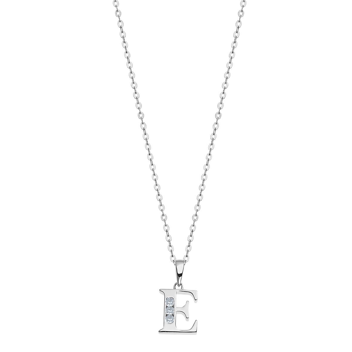 Colgante Plata Lotus LP3054-1/E Letra E Circonitas