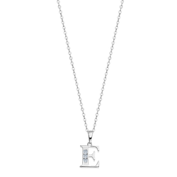 Colgante Plata Lotus LP3054-1/E Letra E Circonitas