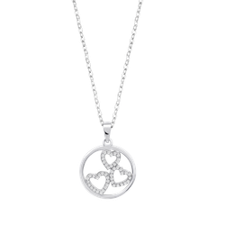 Colgante Plata Lotus LP3593-1/1 Círculo Corazones Circonitas