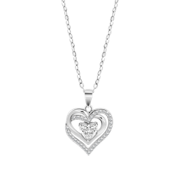 Colgante Plata Lotus LP3706-1/1 Corazón Doble Circonitas