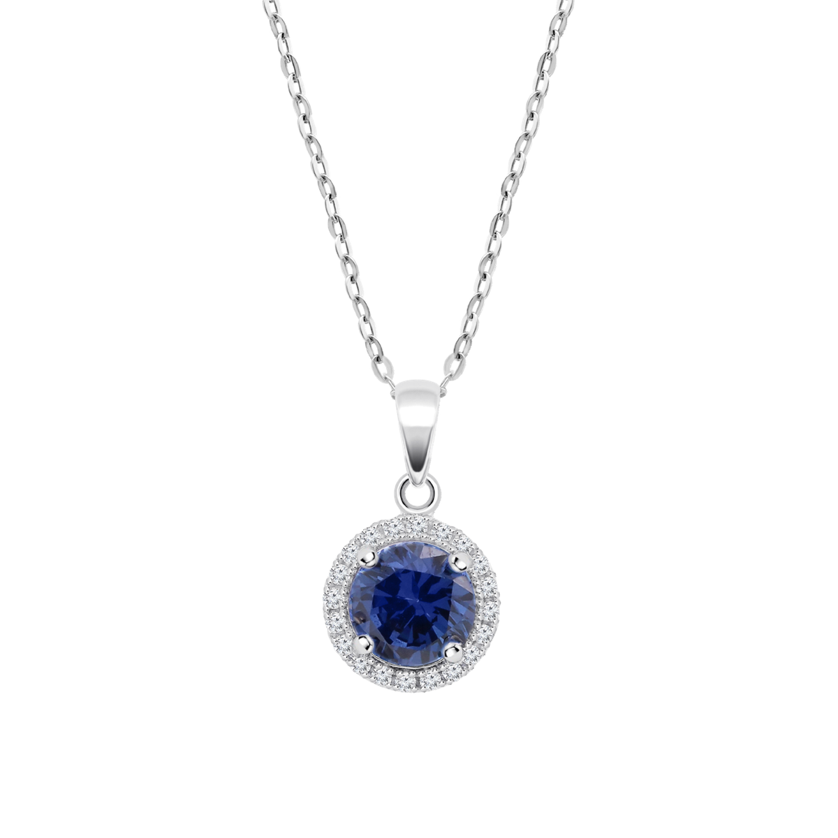 Colgante Plata Lotus LP3790-1/1 Círculo Circonitas Azul Bicolor Blancas