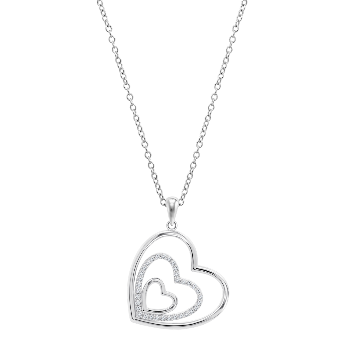 Colgante Plata Lotus LP3848-1/1 Corazones Circonitas