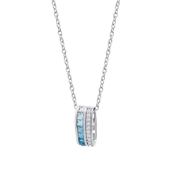 Colgante Plata Lotus LP3912-1/1 Aro Circonitas Azules Bicolor Blancas