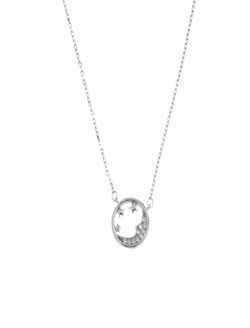Colgante Plata Mujer PGAR753 Media Luna Estrellas Circonitas