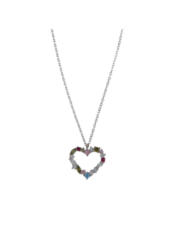 Colgante Plata Mujer PGAR825 Corazón Circonitas Multicolor