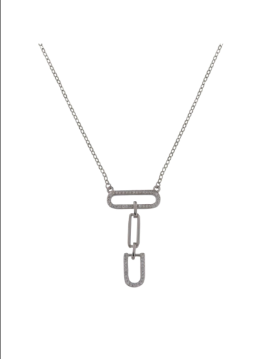 Colgante Plata Mujer PGAR890 Óvalos Circonita