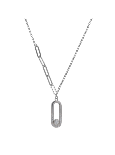 Colgante Plata Mujer PGAR891 Óvalo Circonitas