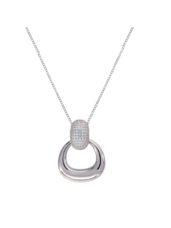 Colgante Plata Mujer PSET214/3 Circonitas Óvalo En Brillo