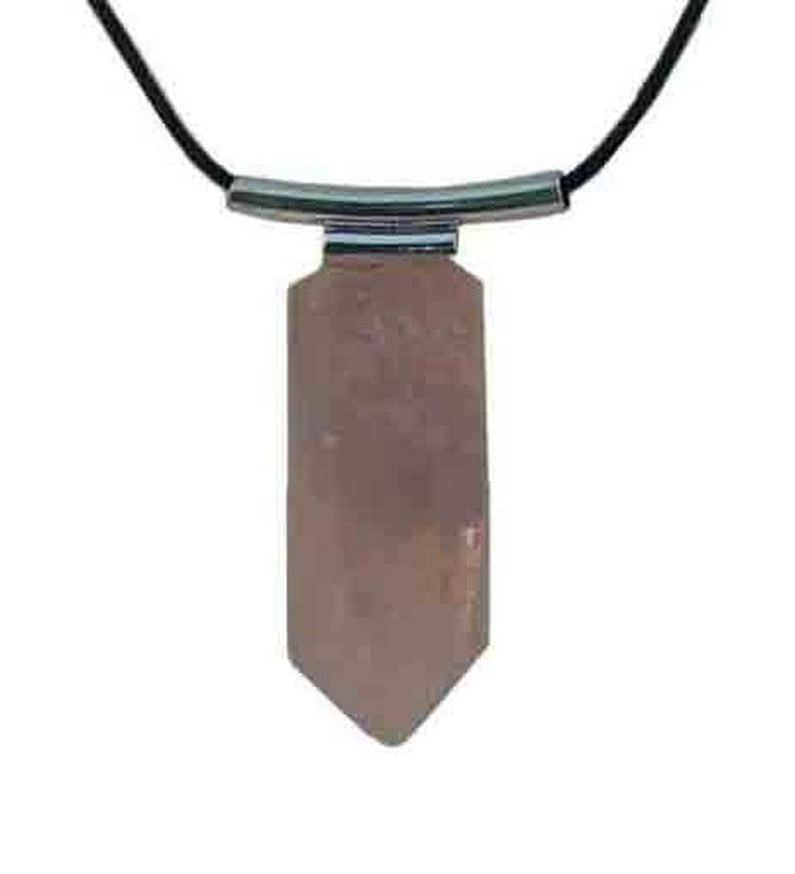 Colgante Tubo de Cuarzo Rosa