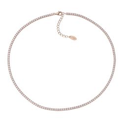Collar AMEN Tennis Mania Rosé con circonitas blancas. CLT2RB