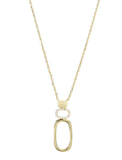 Collar IPPOCAMPO plata bañada en oro con colgante oval. IPEL292