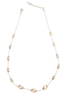 Collar IPPOCAMPO plata bañada esferas ovaladas. IPCR21