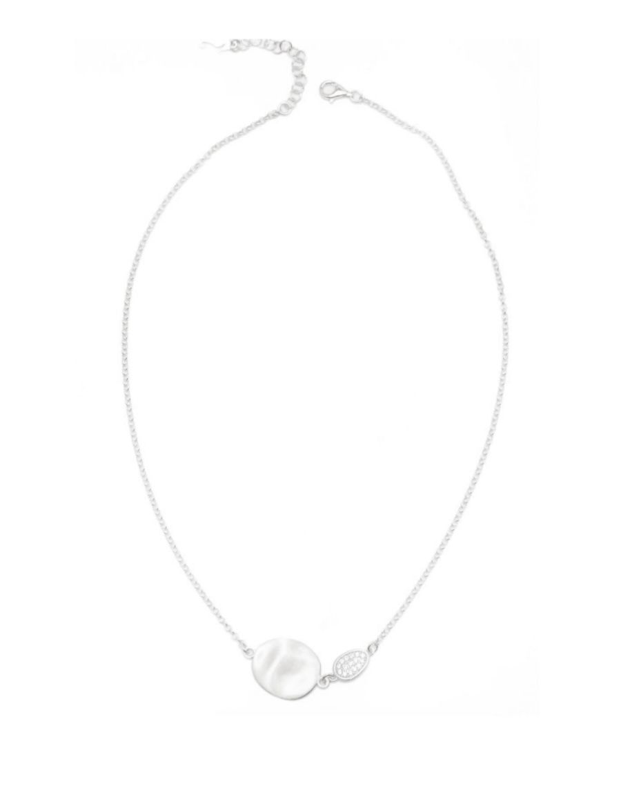 Collar IPPOCAMPO plata plancha mate y circonitas. IPEL103