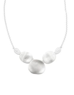 Collar IPPOCAMPO plata planchas mate y circonitas. IPEL105