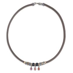 Collar mujer PLATA DE PALO Granates WN122X elegante