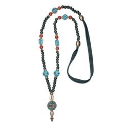 Collar PLATA DE PALO de mujer colección Lavinia rústico y atemporal con turquesas