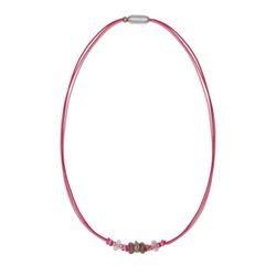 Collar PLATA DE PALO mujer de Nylon modelo Topacio con resinas rosas