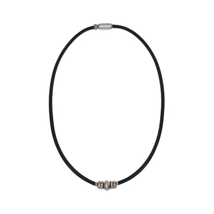 Collar - Pulsera Doble Nylon Brillo Plata de Palo para lucir como pulsera o collar