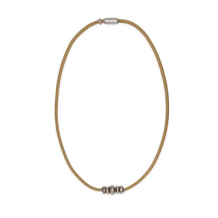 Collar - Pulsera Doble Nylon Camin Plata de Palo para lucir como pulsera o collar