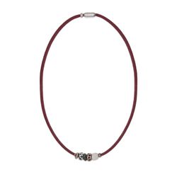 Collar/Pulsera Nylon Flor de Plata de Palo color granate para lucir como collar o pulsera