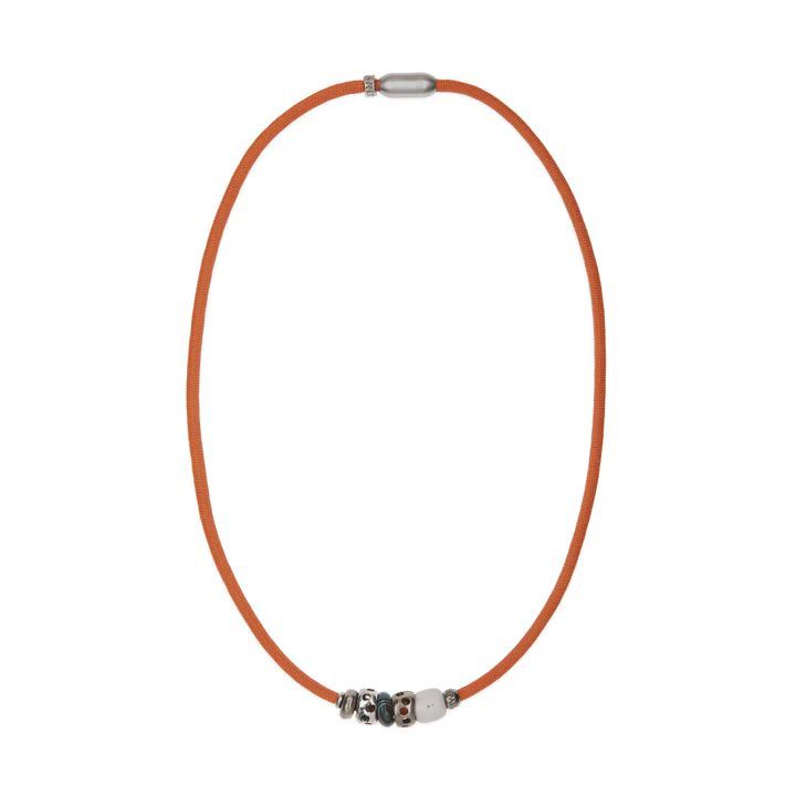 Collar/Pulsera Plata de Palo de Nylon naranja colección Croma multifuncional