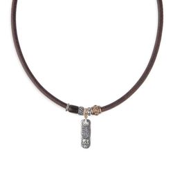 Collar Sokkim SN040X Colgante Plata de Palo con placa de plata 925