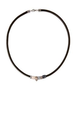 Collar Sukku SN043X Colgante PLATA DE PALO con resina blanca y negra