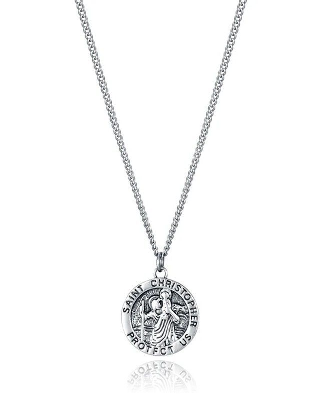 Collar Viceroy Acero 50+5cm Hombre 14214C01000 Colgante Saint Christopher