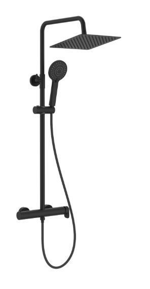 Columna de ducha monomando Roca Vega Plus Square negro mate