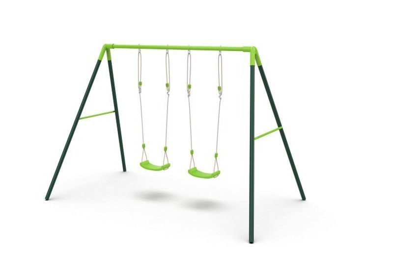 Columpio clásico metálico de 2 plaza para niños