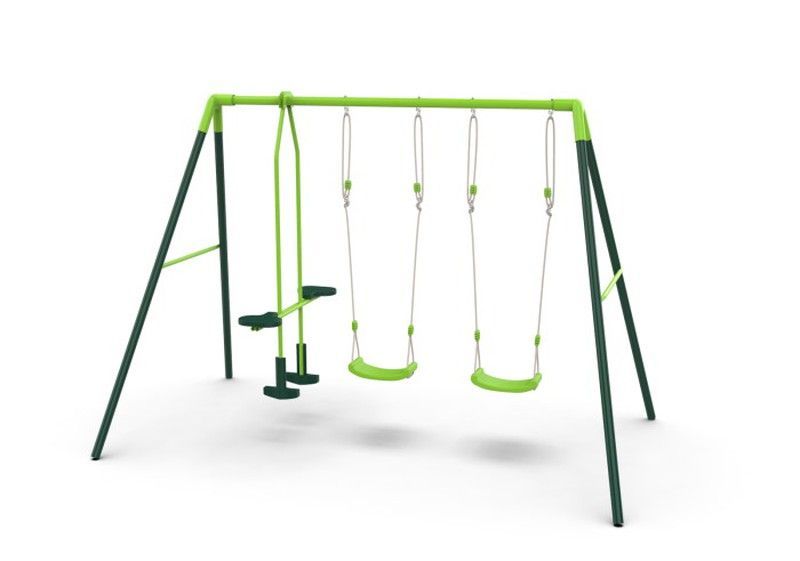 Columpio  de metal GINGO triple- dos asientos y un cara a cara