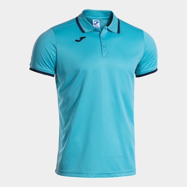Combi Premium Short Sleeve Polo Fluor Turquoise Dark Navy