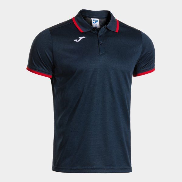 Combi Premium Short Sleeve Polo Navy Blue Red