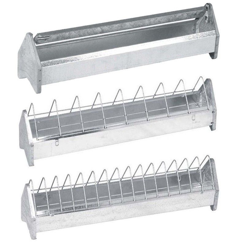 Comedero de metal para gallinas