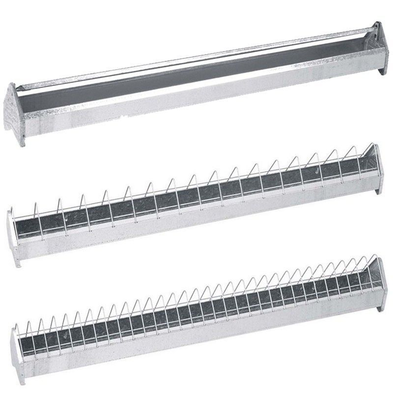 Comedero doble de metal para gallinas