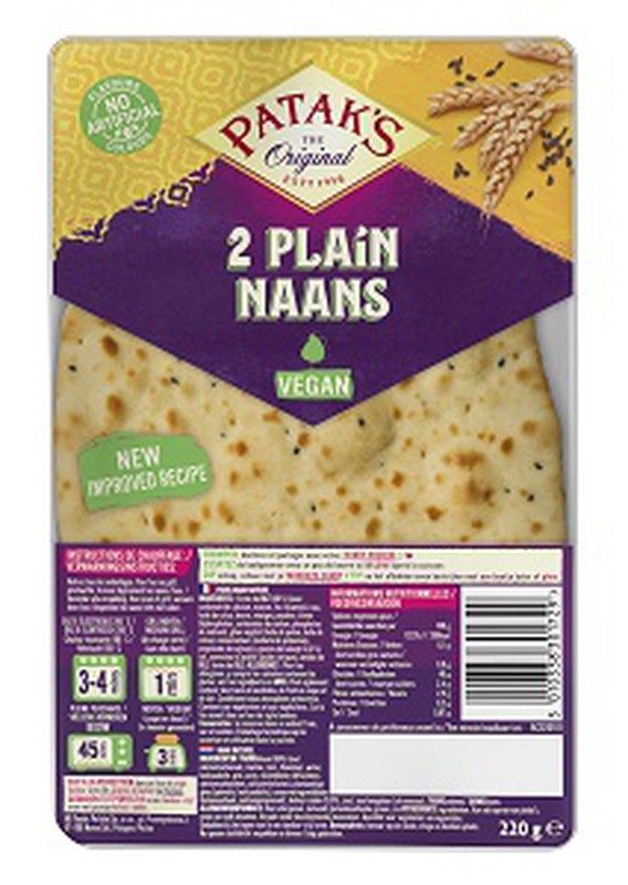 Comida India Pan Naan Plain 2 uds 220G Patak´S